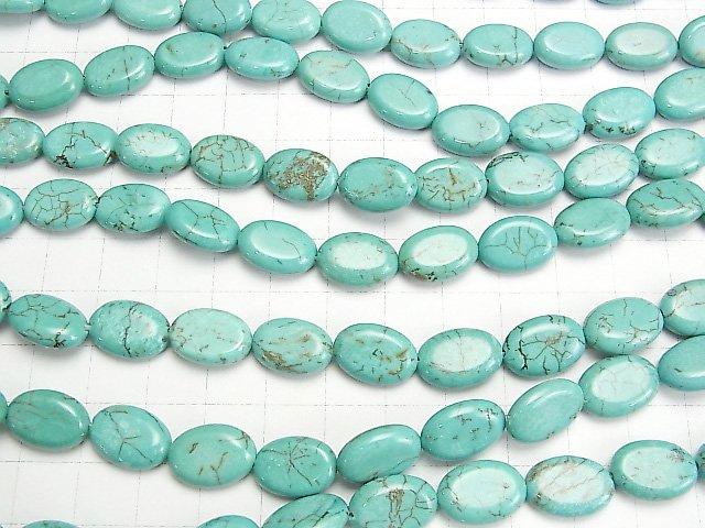 Magnesite Turquoise  Oval 14x10x4mm 1strand beads (aprx.15inch/37cm)