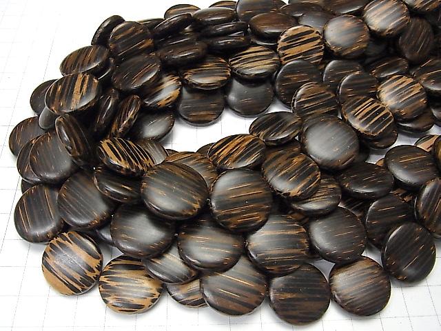 Wood Beads Coin 20x20x5mm 1strand beads (aprx.15inch/38cm)