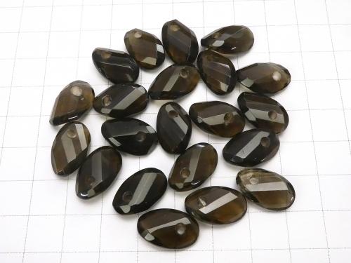 Smoky Crystal Quartz AAA- Twist xMultiple Facets Faceted Oval  [16x10][19x12] 5pcs $8.79