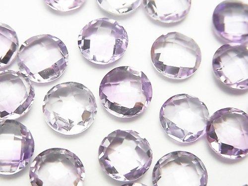 [Video]High Quality Pink Amethyst AAA Undrilled Faceted Coin 8 x 8 x 4 mm 5 pcs $6.79!