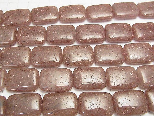 Moscovite rectangle 25 x 18 x 7 mm half or 1 strand beads (aprx.15 inch / 38 cm)
