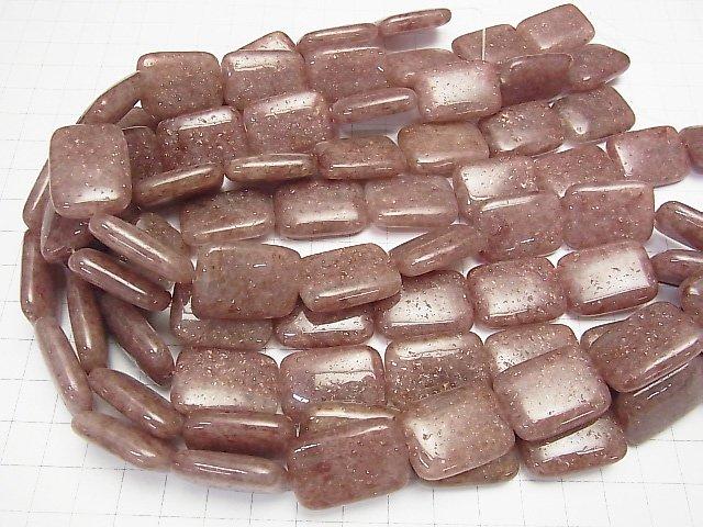Moscovite rectangle 25 x 18 x 7 mm half or 1 strand beads (aprx.15 inch / 38 cm)