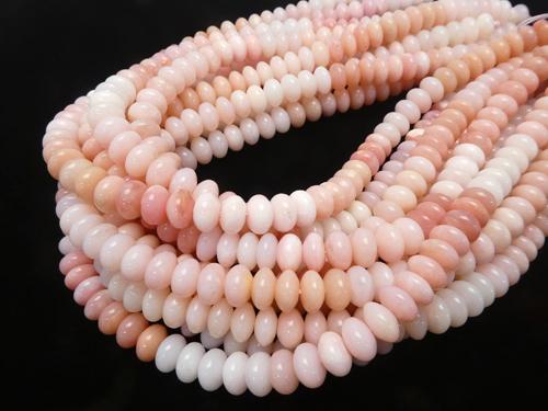 Pink Opal AAA Roundel 10 x 10 x 6 mm Color gradation half or 1 strand (aprx.15 inch / 38 cm)