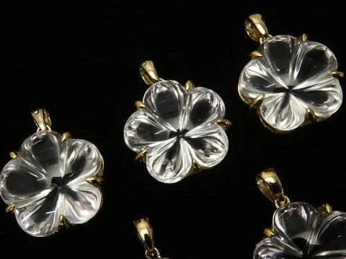 High Quality Crystal AAA Flower Pendant 15 x 15 x 10 mm 18 KGP 1 pc