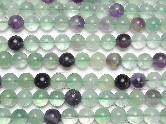 [Video] Multi-color Fluorite AA+ Round 10mm 1strand beads (aprx.15inch/36cm)