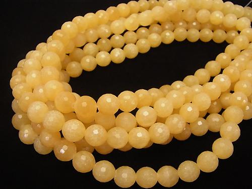 1strand $9.79! Yellow Jade 128 Faceted Round 10 mm 1strand (aprx.15 inch / 38 cm)