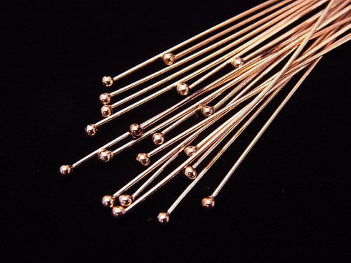 14KGF Pink Gold Filled Ball Head Pin [0.5x25mm][0.5x40mm][0.5x50mm] 10pcs - !
