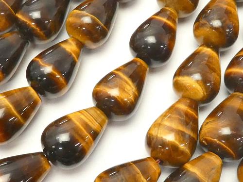 1strand $9.79! Yellow Tiger Eye AAA - Vertical Hole Drop (Smooth) 14x10x10 1strand (aprx.15inch / 36cm)
