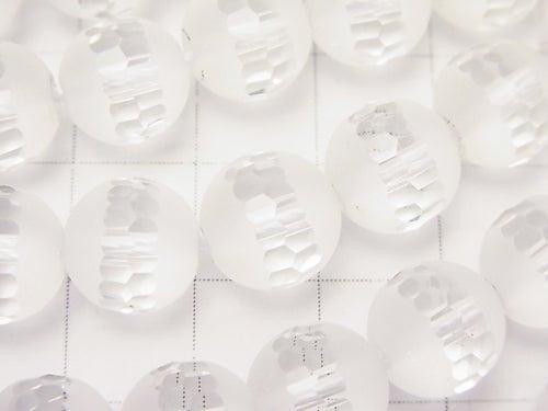 Partially Faceted Frosted Quartz AAA Round 10mm half or 1strand beads (aprx.15inch/37cm)