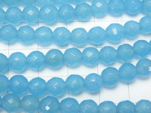1strand $6.79! Blue Jade 64Faceted Round 6mm 1strand (aprx.15inch / 37cm)