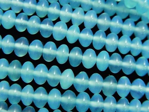 Sea blue Chalcedony AAA Roundel 6 x 6 x 4 mm 1/4 or 1strand (aprx.15 inch / 38 cm)