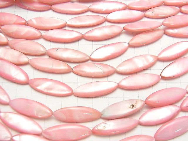 Rose pink color Shell Marquise 29x10x4mm 1strand beads (aprx.14inch/34cm)