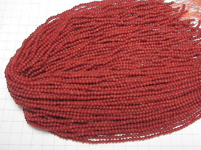 Red Coral (Dyed) Round 3mm 1strand beads (aprx.15inch/37cm)