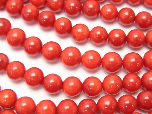 Red Coral (Dyed) Round 6mm 1strand beads (aprx.15inch/36cm)