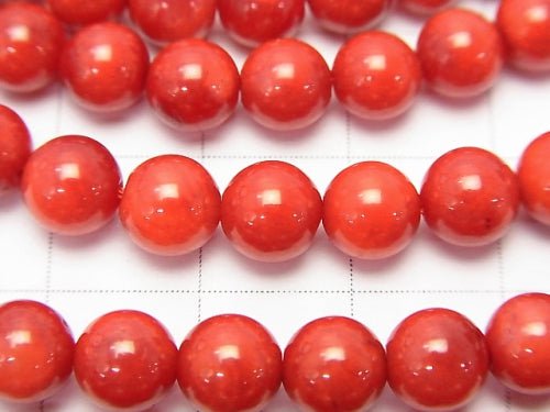 Red Coral (Dyed) Round 6mm 1strand beads (aprx.15inch/36cm)