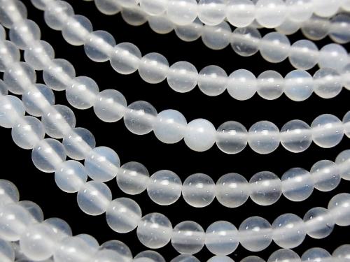 1strand $3.79! White Chalcedony AAA Round 4mm 1strand (aprx.14inch / 35cm)