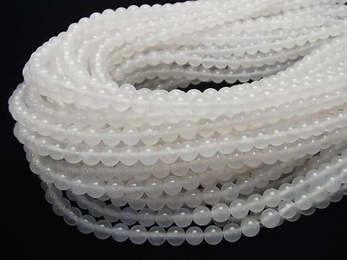1strand $4.79! White Chalcedony AAA Round 6mm 1strand beads (aprx.15inch / 37cm)