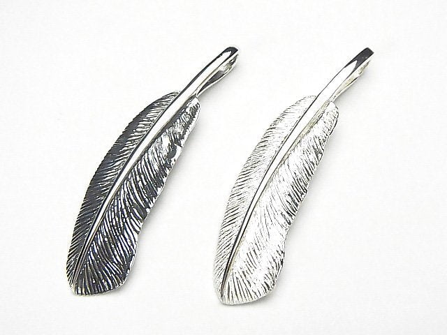 Silver925 Feather Pendant 46x10x2mm 1pc