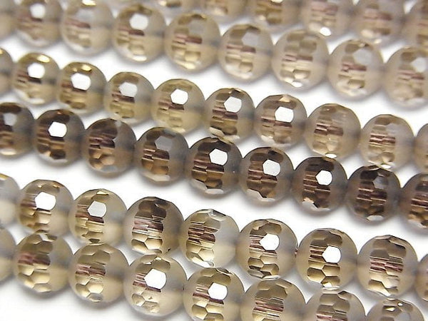 [Video] Partially Faceted Frost Smoky Quartz AAA Round 6mm half or 1strand beads (aprx.15inch / 38cm)
