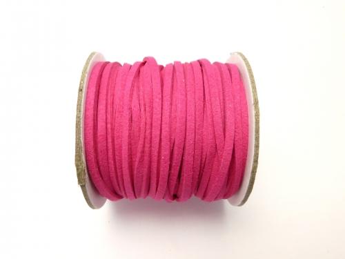 1rool (Approx 20m) $4.79! Fake Suede Leather Flat line 3x2mm Fuchsia pink 1rool
