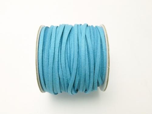 1rool (Approx 20m) $4.79! Fake Suede Leather Flat line 3 x 2 mm Turquoise 1 roll