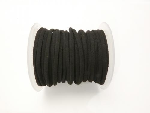 1rool (Approx 20m) $4.79! Fake Suede Leather Flat line 3 x 2 mm Black 1 roll
