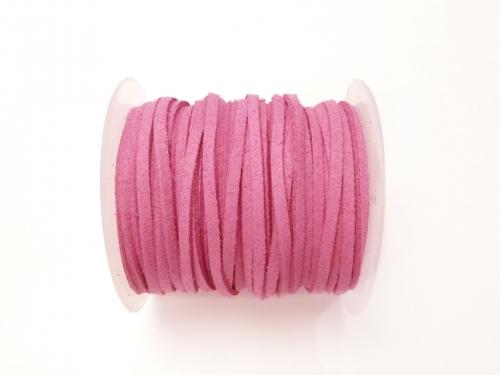 1rool (Approx 20m) $4.79! Fake Suede Leather Flat line 3 x 2 mm Pink Purple 1 roll
