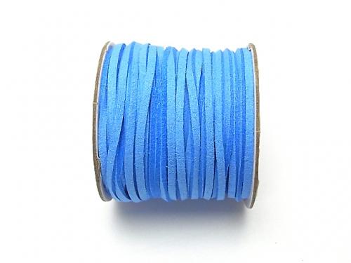 1rool (Approx 20m) $4.79! Fake Suede Leather Flat line 3 x 2 mm Blue 1 roll