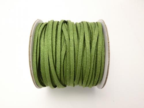 1rool (Approx 20m) $4.79! Fake Suede Leather Flat line 3 x 2 mm green 1 roll