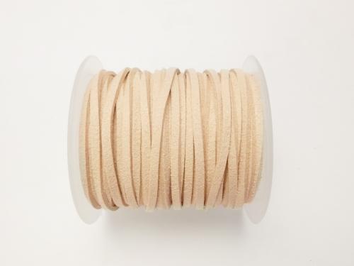 1rool (Approx 20m) $4.79! Fake Suede Leather Flat line 3 x 2 mm beige 1 roll
