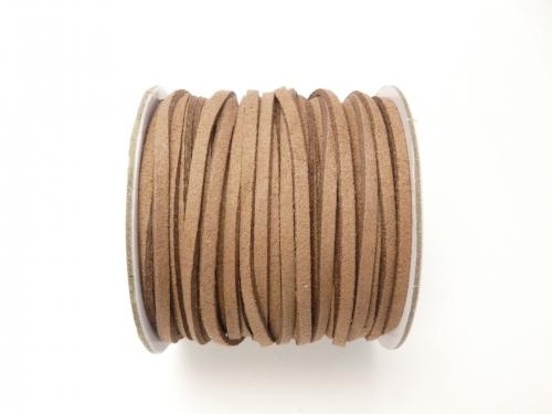 1rool (Approx 20m) $4.79! Fake Suede Leather Flat line 3 x 2 mm Brown 1 roll