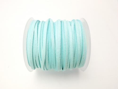 1rool (Approx 20m) $4.79! Fake Suede Leather Flat line 3 x 2 mm Baby Blue 1 roll