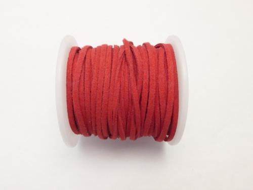 1rool (Approx 20m) $4.79! Fake Suede Leather Flat line 3 x 2 mm Red 1 roll