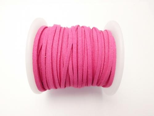 1rool (Approx 20m) $4.79! Fake Suede Leather Flat line 3 x 2 mm Fuchsia pink NO.2 1 roll