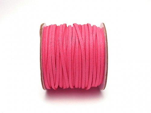 1roll (Approx 20m) $4.79! Fake Suede Leather Flat Line 3x2mm Fuchsia Pink NO.3 1roll