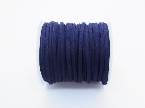 1rool (Approx 20m) $4.79! Fake Suede Leather Flat line 3 x 2 mm navy 1 roll