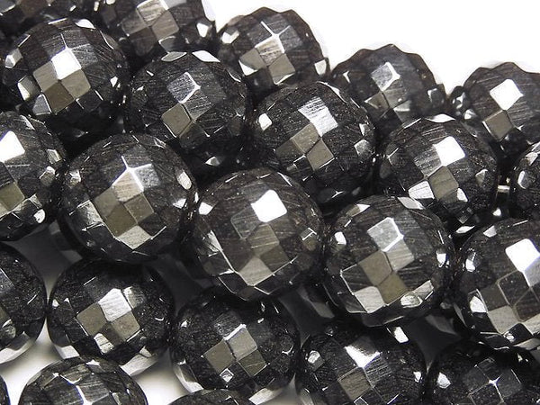 Magnetic!  Hematite  64Faceted Round 12mm half or 1strand beads (aprx.15inch/38cm)