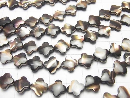 1strand $9.79! Mother of Pearl MOP Brown Flower Motif 10x10x3mm 1strand (aprx.15inch / 38cm)