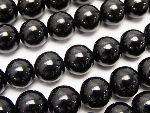 Black Tourmaline AAA- Round 10mm half or 1strand beads (aprx.15inch/36cm)