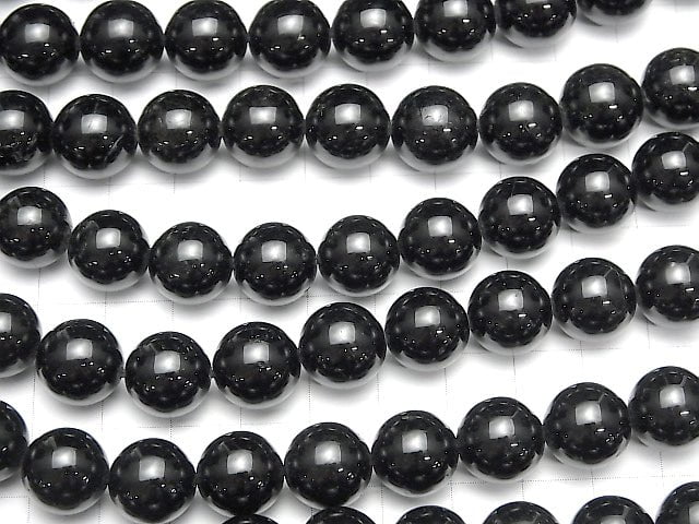 BlackTourmaline AAA- Round 12mm half or 1strand beads (aprx.15inch/37cm)