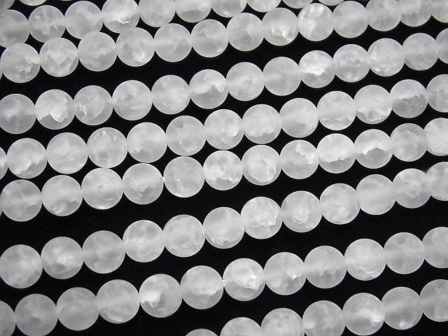 [Video] Crack & Frost Crystal Round 6mm 1strand beads (aprx.15inch/38cm)