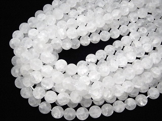 [Video] Crack & Frost Crystal Round 10mm half or 1strand beads (aprx.15inch/38cm)