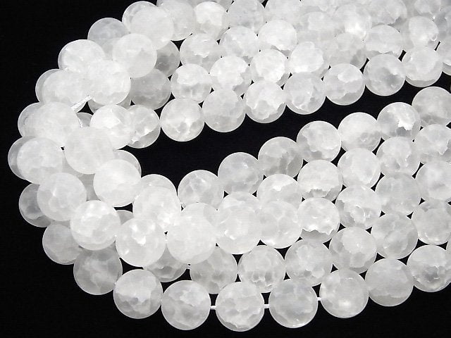 [Video] Crack & Frost Crystal Round 14mm half or 1strand beads (aprx.15inch/36cm)