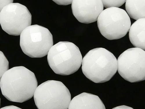 White Jade 64 Faceted Round 12 mm half or 1 strand (aprx.15 inch / 36 cm)
