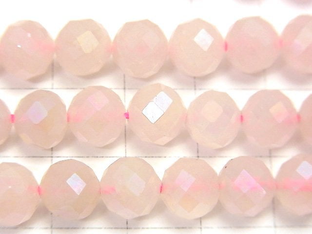 High Quality! Flash,Rose Quartz 64Faceted Round 8mm 1strand beads (aprx.15inch/37cm)