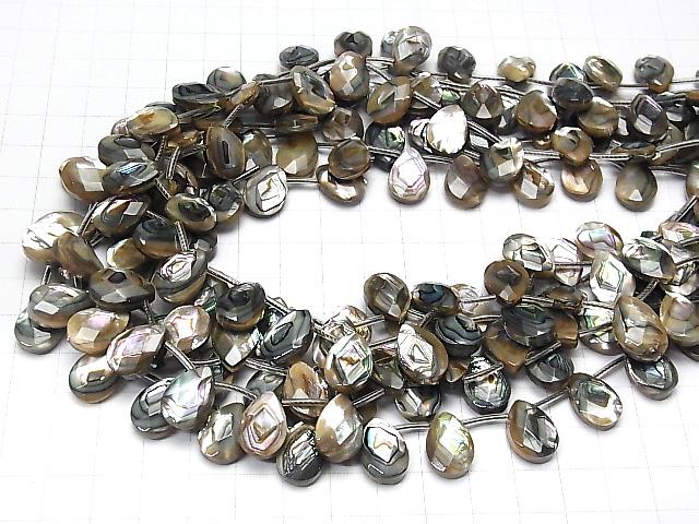 [Video] Abalone Shell Faceted Pear Shape 14x10x4mm half or 1strand beads (aprx.15inch / 36cm)