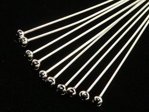 Silver925 Ornament Head Pin (with CZ) Black [0.5x25] [0.5x30] [0.5x40] 10pcs