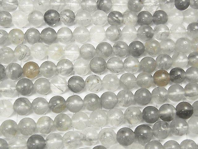 [Video]1strand $5.79! Gray Quartz AA Round 6mm 1strand beads (aprx.15inch / 37cm)