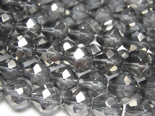 Silver Flash Crystal Faceted Drop 10x10x10mm half or 1strand beads (aprx.15inch / 36cm)