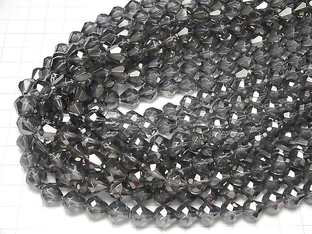 Silver Flash Crystal Faceted Drop 10x10x10mm half or 1strand beads (aprx.15inch / 36cm)